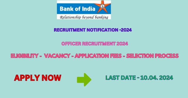 BOI Recruitment  Officer 2024- Apply Online for 143 Posts.
