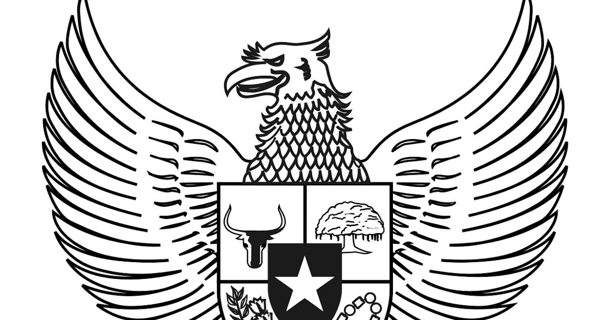 Logo Garuda  Pancasila  BW Hitam Putih vector cdr 