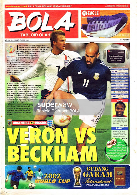 WORLD CUP 2002 ENGLAND VS ARGENTINA BECKHAM VERON