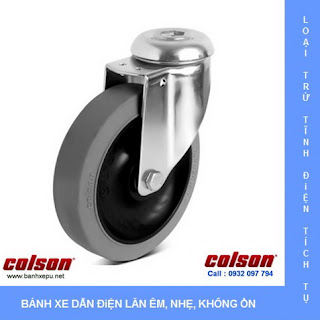 Bánh xe đẩy cao su Performa dẫn điện chịu tải trọng 114kg www.banhxepu.net