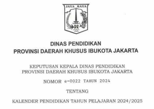 Kalender Pendidikan Tahun Ajaran 2024/2025
