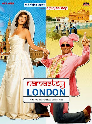 Poster Of Bollywood Movie Namastey London (2007) 300MB Compressed Small Size Pc Movie Free Download worldfree4u.com