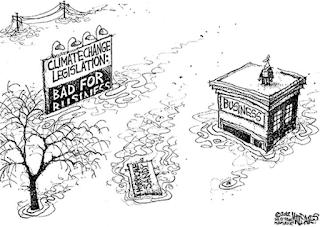 image: cartoon by Matt Davies, "Bad for Business"