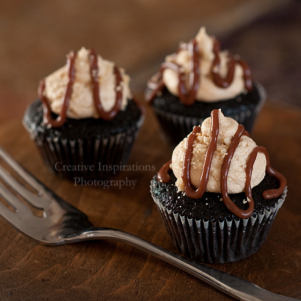 chocolate cupcake with peanut butter frosting