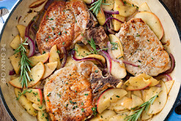 ONE PAN PORK CHOPS WITH APPLES AND ONIONS