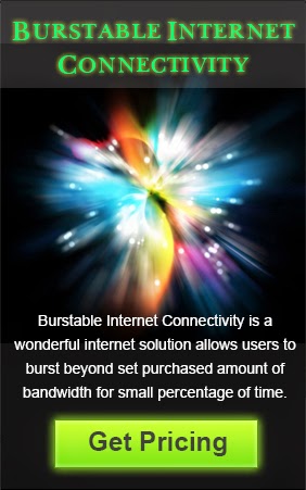 Burstable internet connectivity is a wonderful internet solution allows users to burst beyond set purchased amount of bandwidth for small percentage of time.