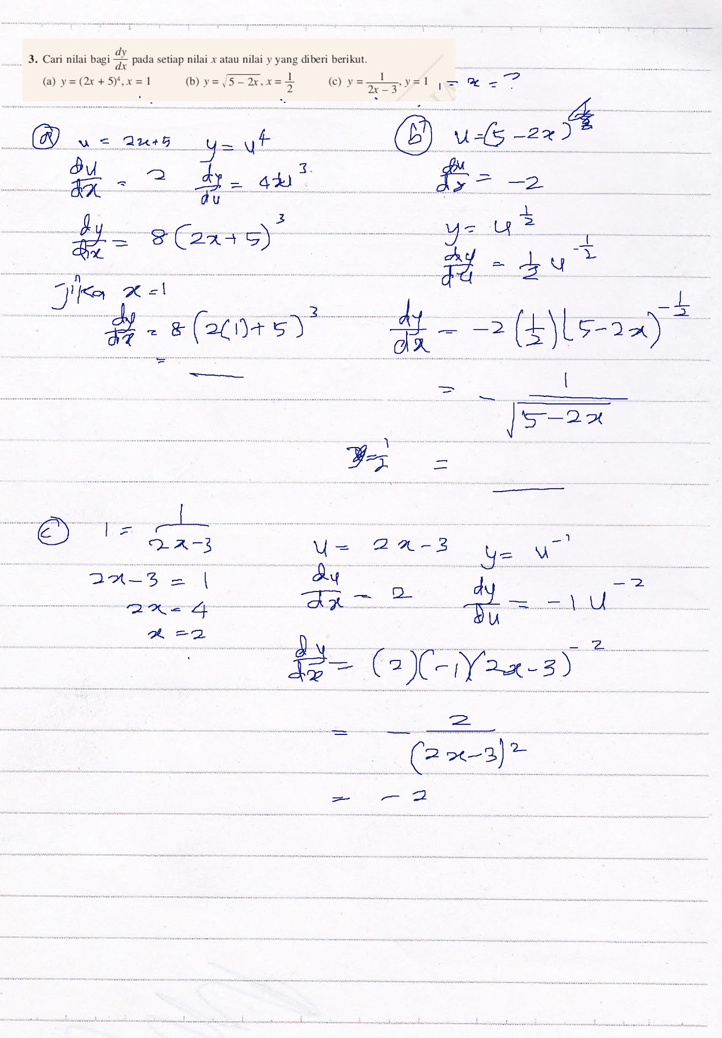 F5 Addmath Latihan Kendiri 2.4 Q3 Bab 2 Pembezaan