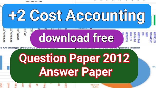 Cost Accounting Question Paper 2012 for Commerce stream