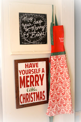 Christmas chalkboard and apron vis www.goldenboysandme.com