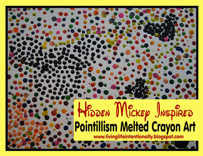 Disney Mickey Mouse Pointilism Melted Crayon Art