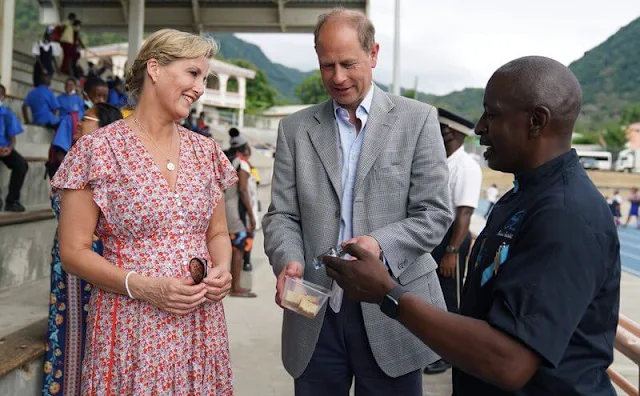 Countess of Wessex wore a Clarisia floral-embroidered dress by Erdem, and Ditsy floral tea dress by ME+EM. Soler marina green blouse