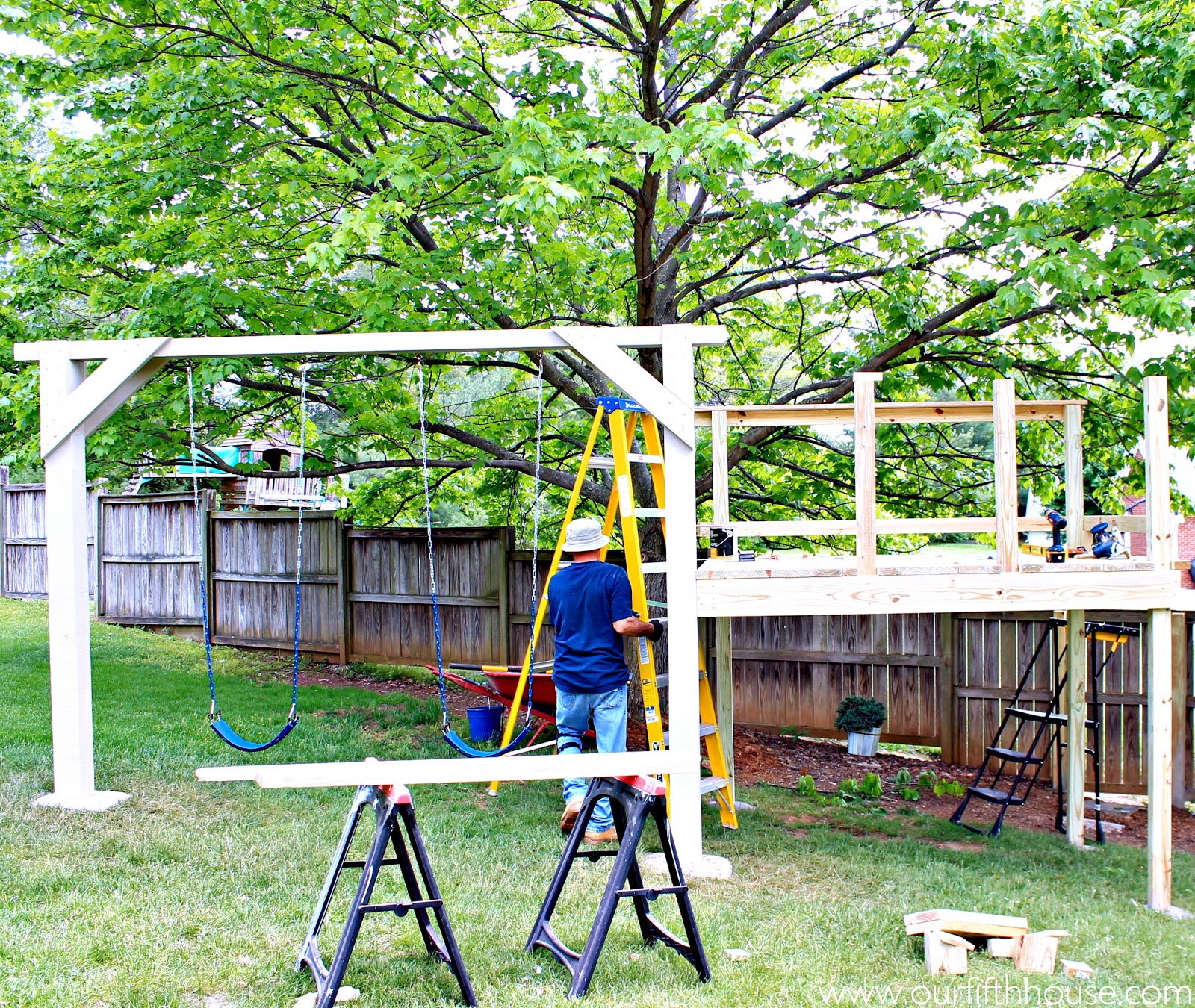 diy wooden swing set plans free