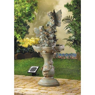 garden fountain, solar fountain, fairy garden accent