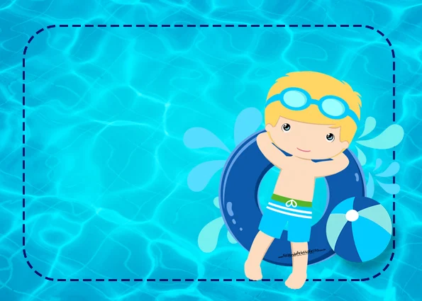 Blondie Boy Pool Party: Free Printable Invitations.: Free Printable Invitations, Labels or Cards.