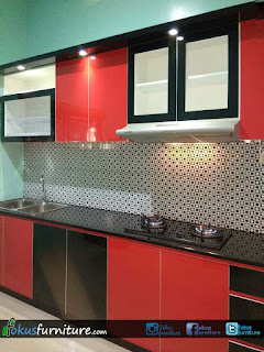  Kitchen  set  merah  hitam  di Lebak Furniture Kitchen  set  