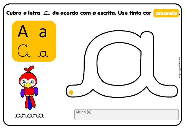 VOGAIS QUATRO FORMAS DE ESCRITA - vletra a minúscula cursiva par educação infantil