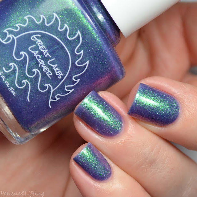 blue nail polish with aurora shimmer