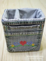 Geniales cestas organizadoras de bricolaje de jeans viejos
