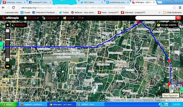 Rute dari kos ke Rumah Dome