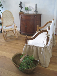 Burlap and Muslin Slipcover Tutorial