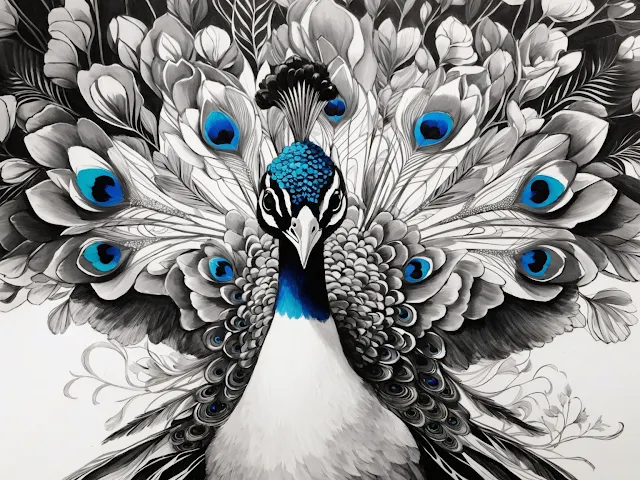 Peacock coloring images