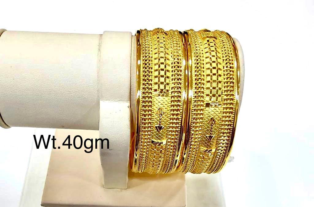 Latest Machine Gold Bangles Designs Simple And Beautiful For Dailywear Light Weight