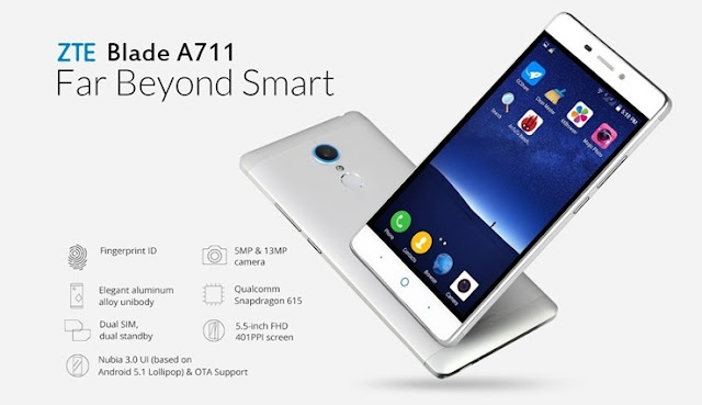 Harga HP ZTE Blade A711 Tahun 2016 Lengkap Dengan Spesifikasi Harga 2 Juta-an Feature Finger print