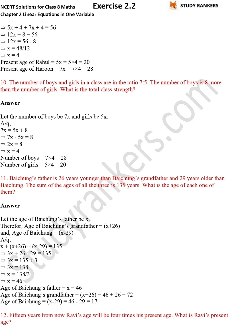 NCERT Solutions for Class 8 Maths Chapter 2 Linear Equations in One Variable Exercise 2.2 Part 4