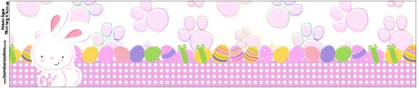 Easter Bunny with Pink and Squares: Free Printable Candy Bar Labels.