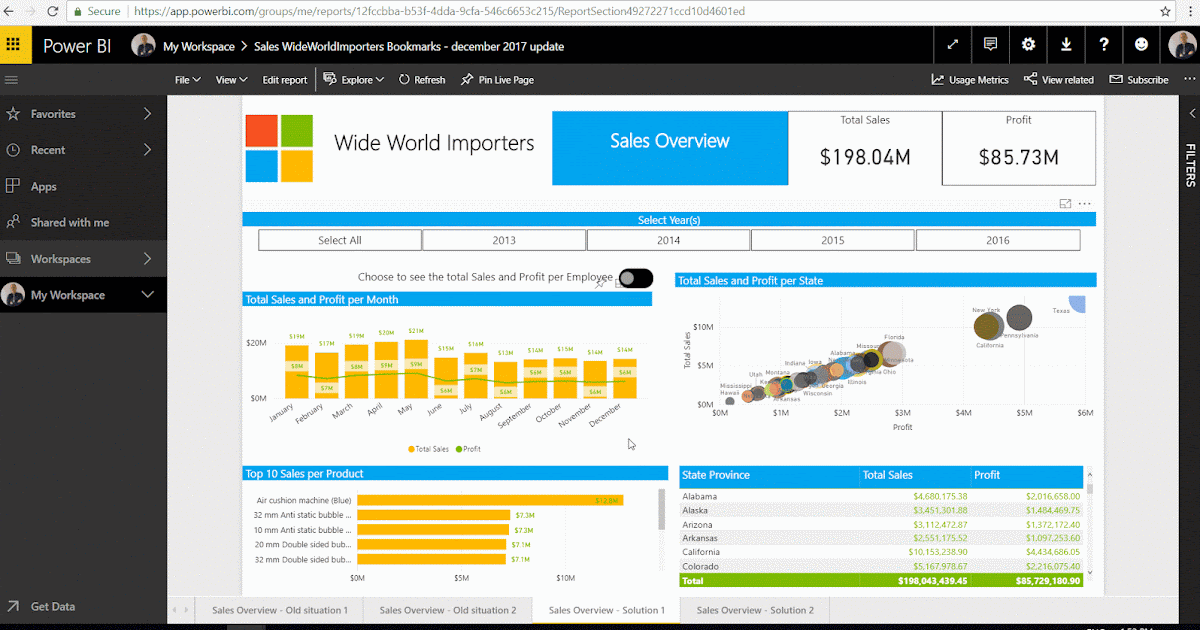 Microsoft Bi Tools Power Bi Bookmarking Feature Update