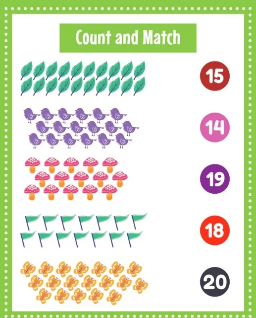 Count and Match Worksheet 19