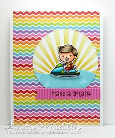 Sunny Studio Stamps: Beach Babies Happy Camper Critter Campout Summer Themed Cards by Anita Madden