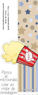 Estrellas Beige y Azul: Etiquetas para Candy Bar para Imprimir Gratis.