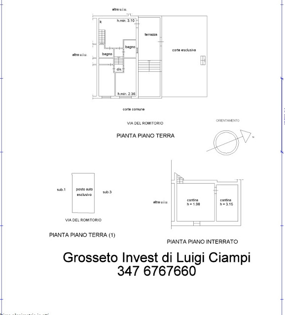 planimetria catastale - Appartamento vendita Buriano - La Rocca - Grosseto Invest di Luigi Ciampi Agenzia Immobiliare