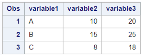 SAS: Datalines statement