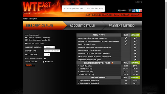 WTFast Advanced cost $9.99 US Dollars a month as well