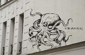 Paris street art graffiti Kraken octopus