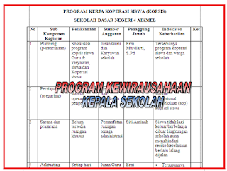 Program kewirausahaan kepala sekolah