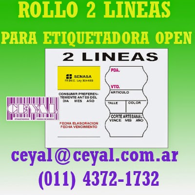 ROLLO 2 LINEAS PARA ETIQUETADORA OPEN
