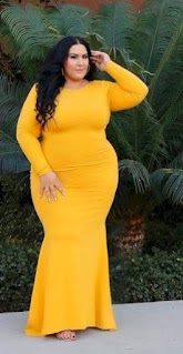 Vestidos amarillo. Moda Plus Size