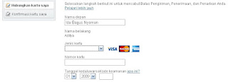 Data Kartu Kredit untuk Verifikasi Paypal