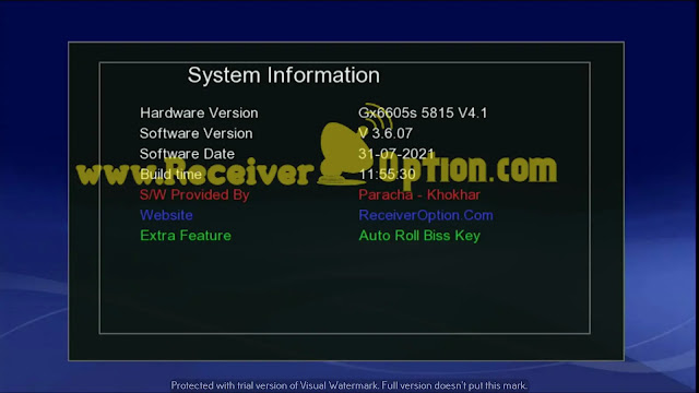 GX6605S 5815 V4.1 AUTO ROLL BISS KEY NEW SOFTWARE 31 JULY 2021