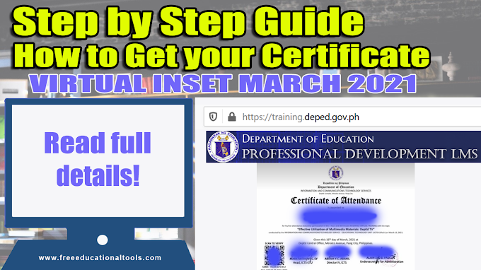 Step by Step Guide on How to get your INSET Certificates [DepEd Virtual INSET March 2021]