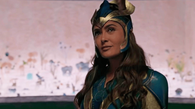 Video: Salma Hayek llora al ver su “cara morena” tras convertirse en superheroína de Marvel