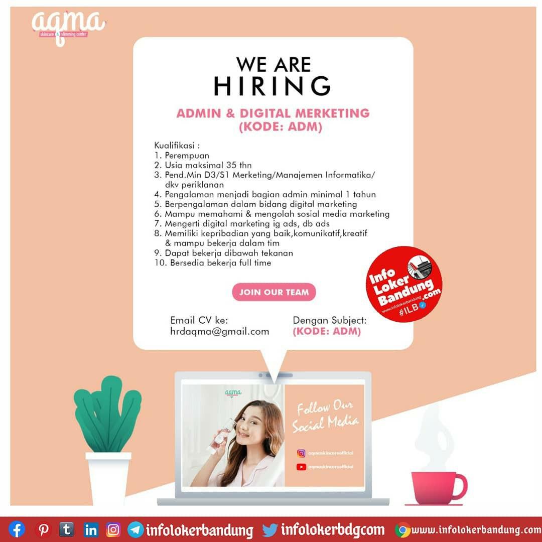 Lowongan Kerja Aqma Skin Care Bandung Oktober 2020