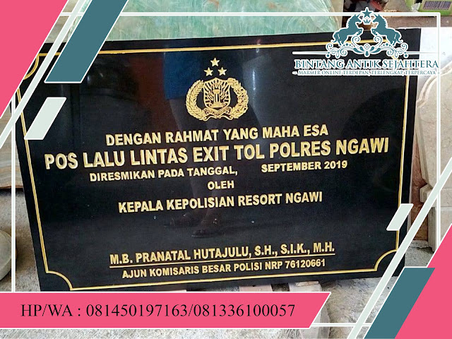 Model Prasasti Proyek Peresmian