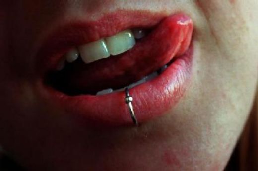 hot lip piercings. array of lip piercings,