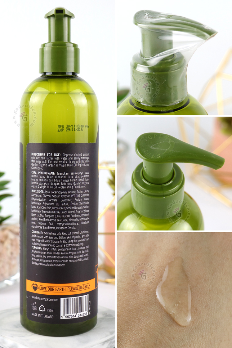 BOTANECO GARDEN ORGANIC ARGAN & VIRGIN OLIVE OIL SHAMPOO REVIEW