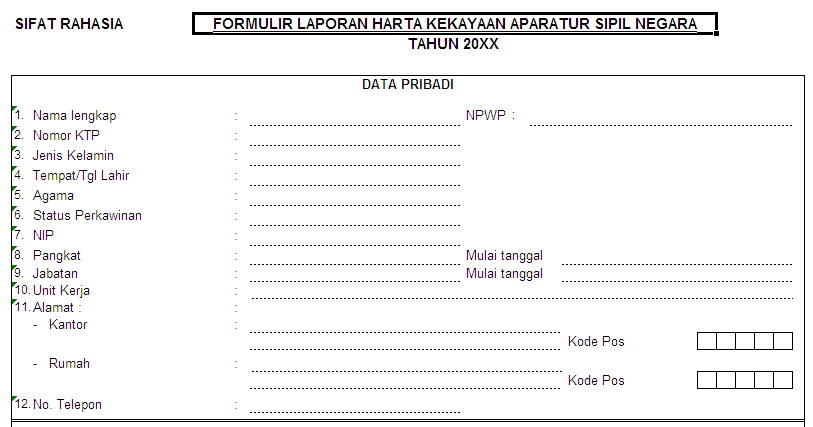 MULAI TAHUN 2015, SEMUA PNS WAJIB LAPOR HARTA KEKAYAAN 