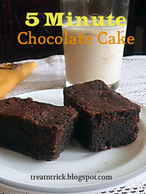 5 Minute Chocolate Cake Recipe @ treatntrick.blogspot.com